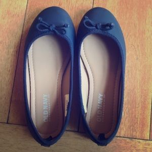 Girls navy ballet flats
